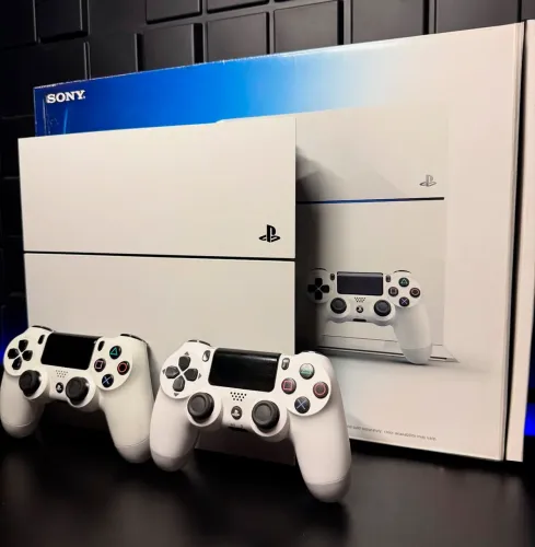 PS4 White 1 TB com 2 controles caixa e jogos