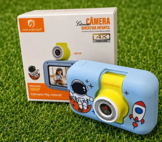Câmera Divertida Infantil Flip1080p Com Zoom 4x Tela De 2 polegadas vai embutido 5 jogos