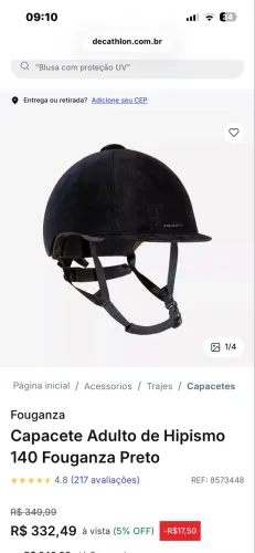Capacete de hipismo fouganza 140