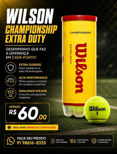 Bola de Tênis Wilson Championship Extra Duty - Belém