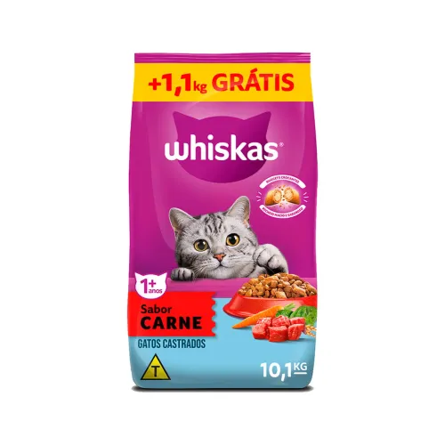 Ração Whiskas Carne para Gatos Castrados 10,1 kg