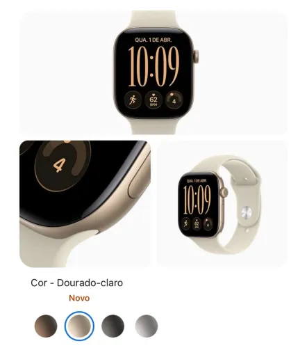 Apple Watch Series 12 46 mm Alumínio Dourado-claro