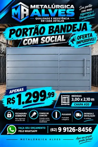 Portão Bandeja R$1.299