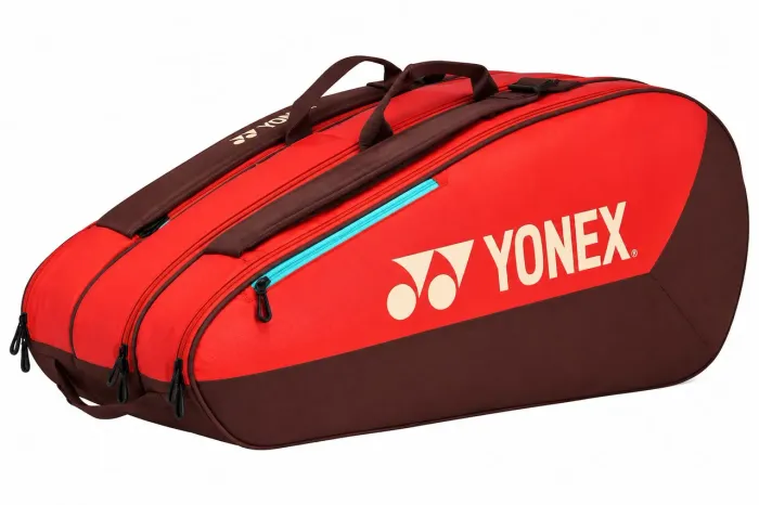 Raqueteira Yonex Team Tripla X9 Ruby para Tênis e Badminton