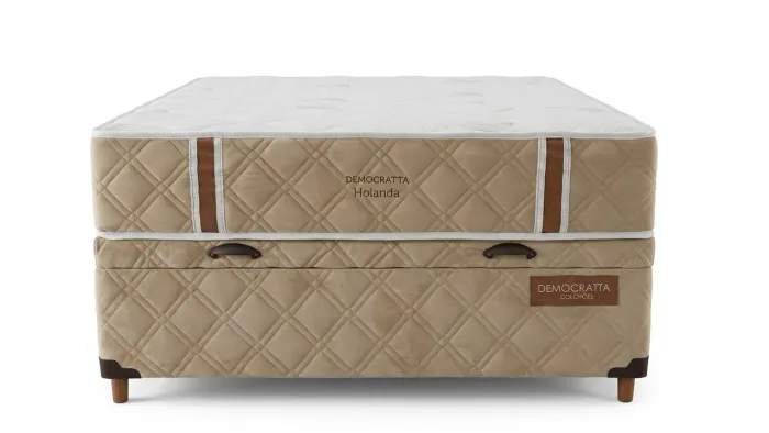 Colchão semi ortopédico com box baú casal