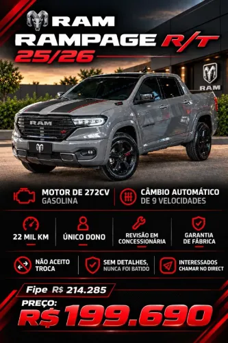 Ram Rampage R/T Hurric. 4 2.0 TB CD 4X4 Aut. 2026