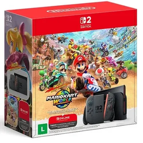 Nintendo Switch 2 Nacional + Mario Kart World LACRADO Com Garantia de 1 Ano