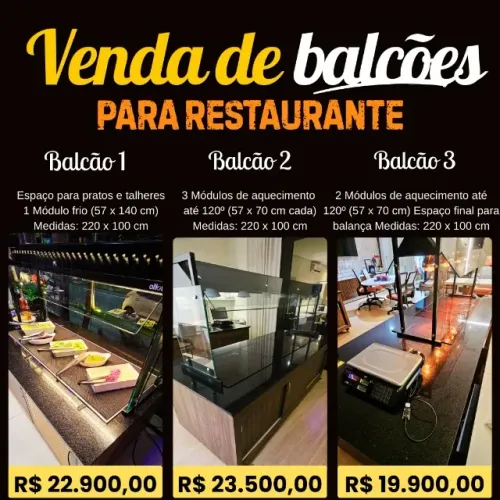 Balcão para buffet Glasart em Granito e MDF