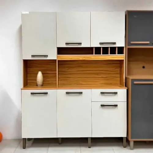 Armário de cozinha pinot com 6 portas e 1 gaveta telescópica no mdf MONTAGEM E FRETE GRÁTI