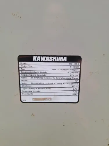 Triturador Forrageiro Kawashima TG 1400S - 14 HP
