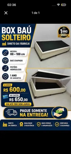 Base box baú solteiro 88*188 - Diretamente da fábrica.