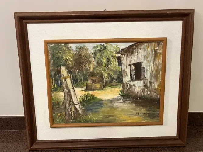 Quadros pintados a mão com moldura