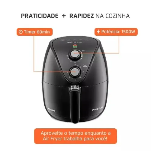 Promoção Shopee! Fritadeira Sem Óleo Mondial AF35BF - 3,5 Litros 220V