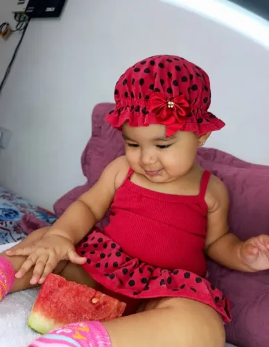 Vestido joaninha ? acompanha chapeuzinho PP ao G