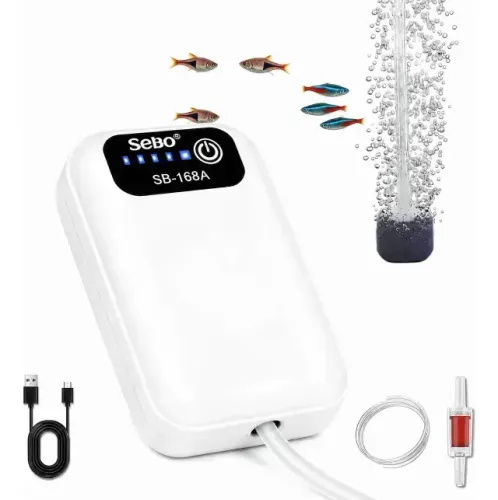 Bomba Oxigênio Portátil Aquário Recarregável Via Usb