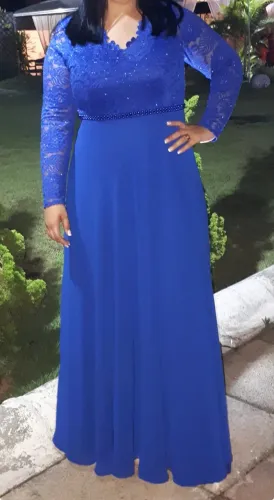 Vestido de festa azul marinho