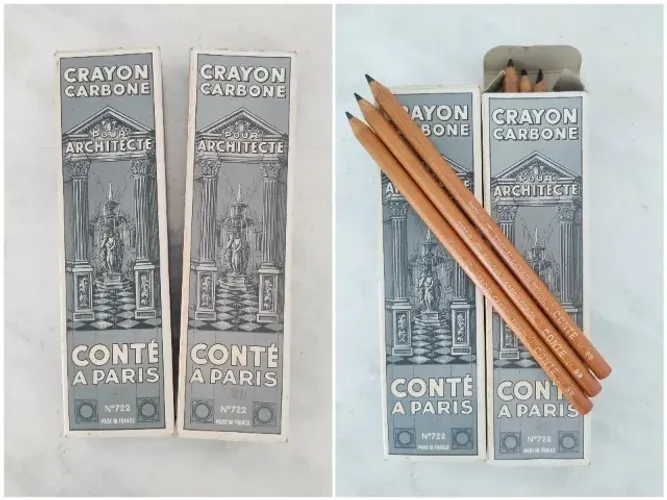 21 Lápis Antigos Crayon Conté à Paris Carbone nº 722 - LOTE FECHADO