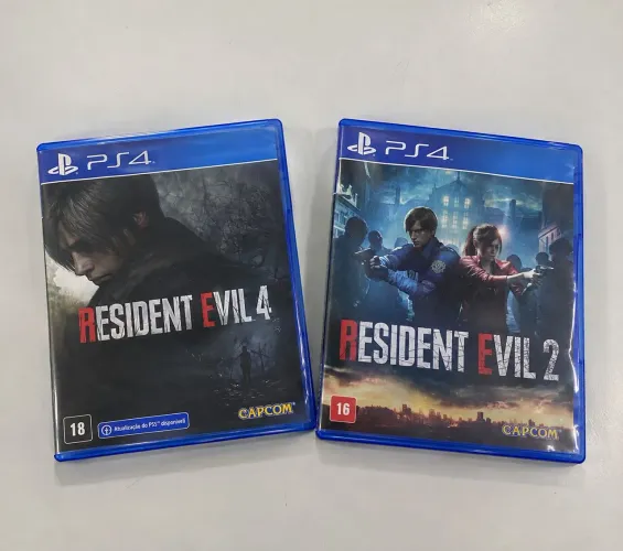 Resident evil 2 e 4 remake mídia física PS4