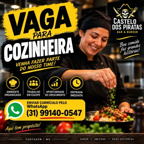 Vaga para Cozinheira - Início Imediato - Contagem/MG