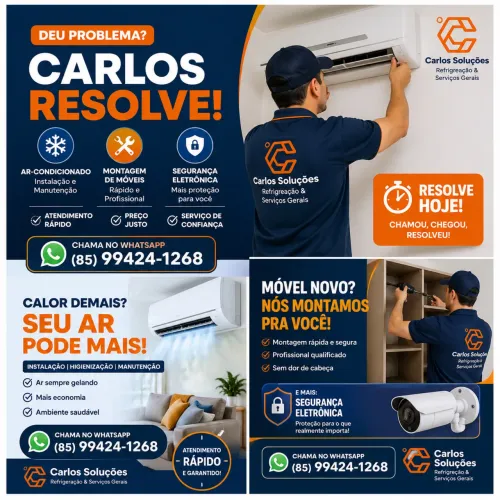 Montador de móveis  eletricista e técnico em refrigeração 