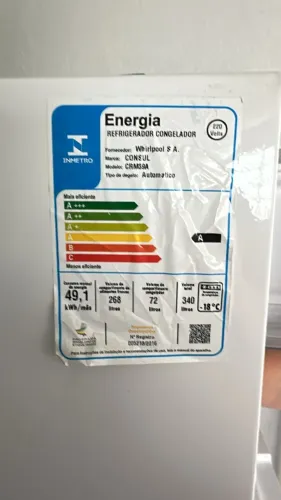 Geladeira Cycle Defrost 332L Prateleiras Removíveis Branca Consul 220v