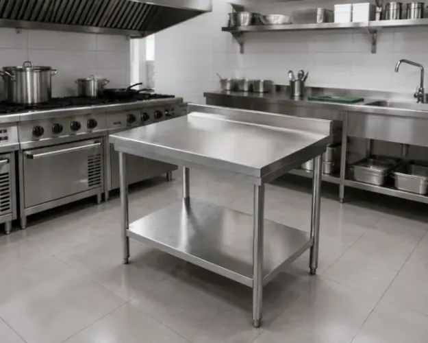 MESA DE INOX PARA COZINHA E RESTAURANTE