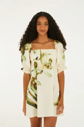 Vestido Estampado Floral Orquídea - Farm Rio Alto Inverno 26