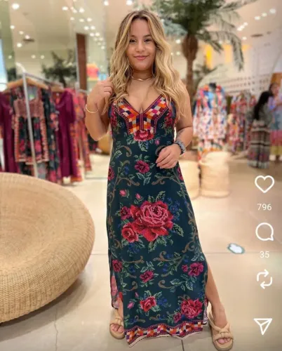 Vestido Farm Flor de Realeza
