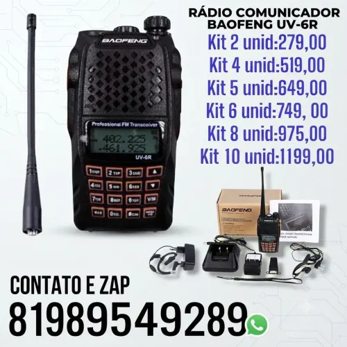 Rádio comunicador baofeng uv-6r