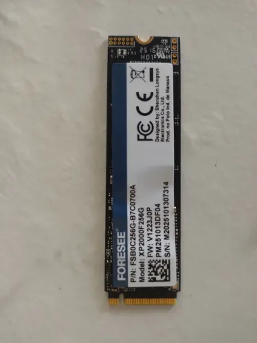 SSD nvme 256 gigas com Win 10