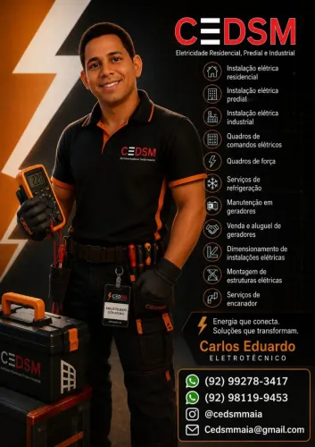 Serviços de instalação Elétrica, Refrigeração, hidráulica, Pedreiro, entre outros