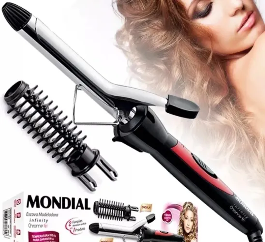 Escova Modeladora Mondial Infinity Chrome Em-06 Bivolt 127/220v