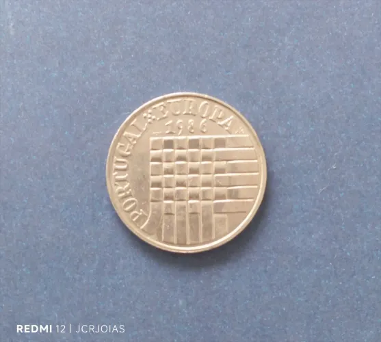 Moeda portuguesa 25  escudos alusiva a Europa 1986