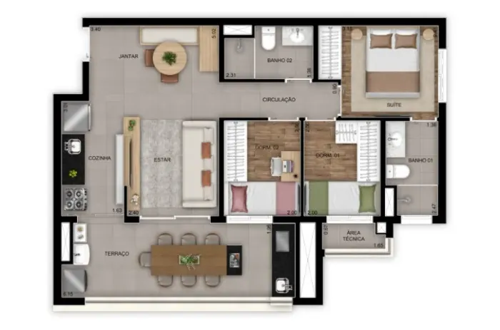 APTO VENDA - INSPIRE DIÁLOGO PIRITUBA - 69 m² (3 DORM + SUÍTE) - 1 VAGA - R$ 820.000,00 