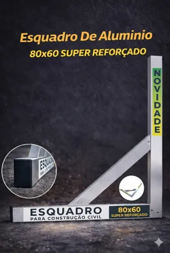 Esquadro de Alumínio Reforçado para Construção 80cm x 60cm Libra