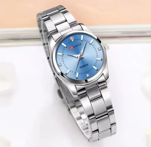 Relógio de Pulso Feminino Aço Inox 29mm Redondo Social Casual Delicado Arlanch Com Strass