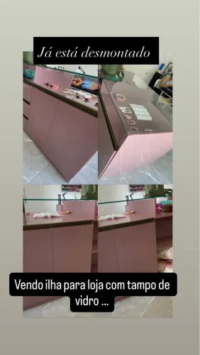 Balcão pra loja com tampo de vidro