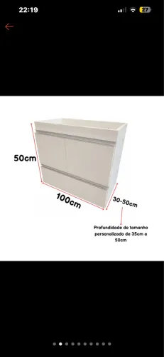 Armário projetado pia de banheiro
