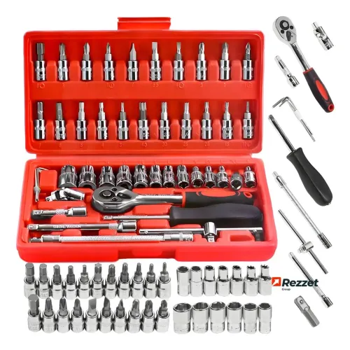 Kit Jogo De Ferramentas Profissional 46 Peças Chave Fenda Philips Soquete
