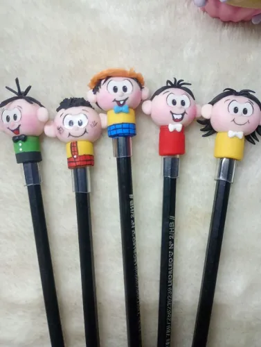 Ponteiras de lápis em Biscuit - Turma da Monica 