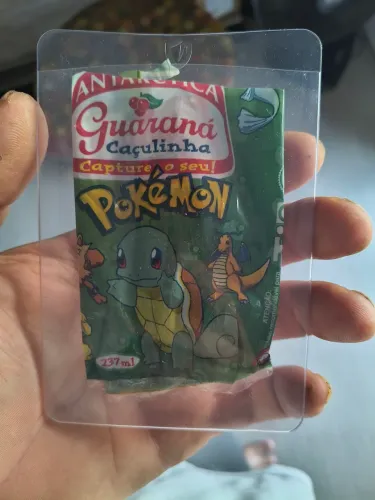 Pokémon rótulo garrafinha Caçulinha anos 2000