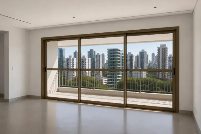 Porta Balcão Gold 3,91 x 2,18m 3 folhas dourada NOVA