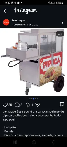 Carrinho de pipoca semi novo