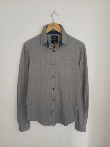 Camisa Social Masculina YouCom Cinza Mescla Tamanho P