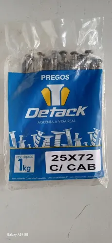 Pregos 25 x 72 com Cabeça  R$ 18,00 kg