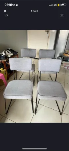 Jogo Cadeiras Estofadas/Ferro Industrial CAMICADO