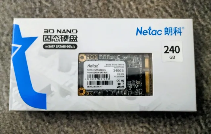 SSD mSATA SATA3 240GB + Adaptador 2.5 Novo Lacrado