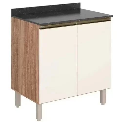 Balcão Kali 2 Portas 80CM 100%MDF Com Tampo Dividimos Em Até 10x Sem Juros