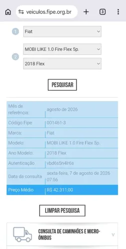 Fiat Mobi Like 1.0 Fire Flex 5P. 2018