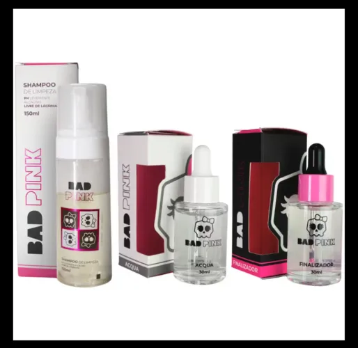 Kit de retenção cílios bad pink nunca usado